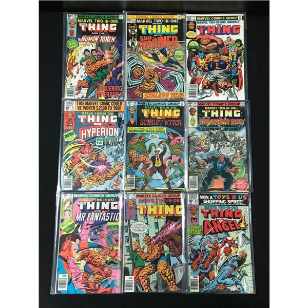 LOT OF 9 COMICS FEATURING THE THING - MARVEL COMICS