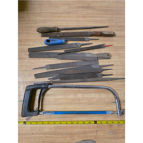 Wood working files and hack saw