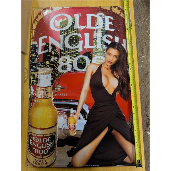 OLDE English Brand "800" Malt Beer Tin Sign 30"x20"