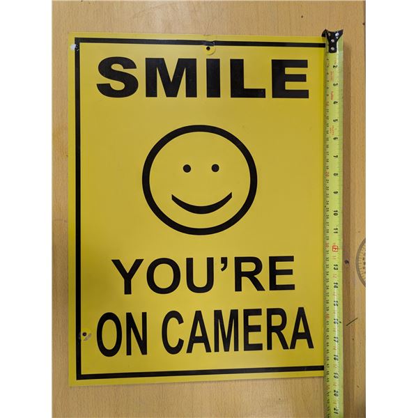 Smile You're On Camera Sign 19"x15"