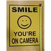 Image 1 : Smile You're On Camera Sign 19"x15"
