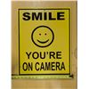 Image 2 : Smile You're On Camera Sign 19"x15"