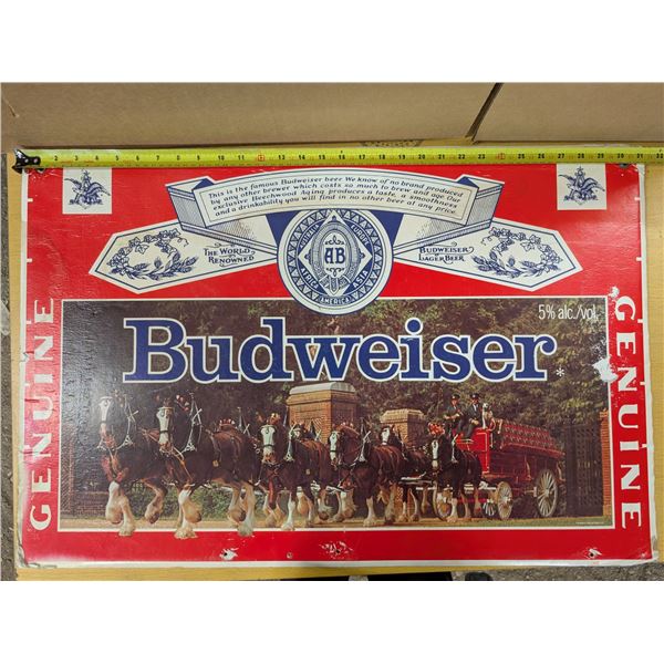Budweiser Older Sign 31"x21"
