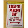 Image 2 : Corvette Parking Only PVC Sign 17"x11"