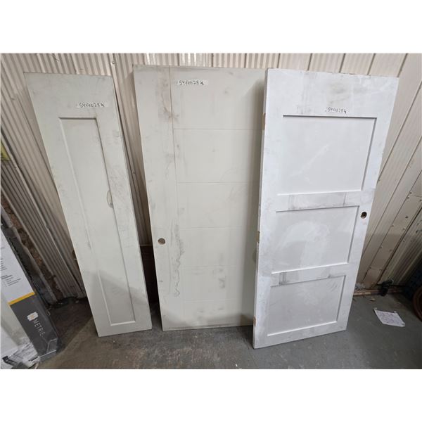 3 Doors- 2- 36" by 80"H and 18" by 78"H