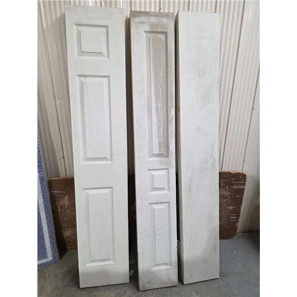 3 closet doors- 2- 24" by 79"H and 30" by 79"H
