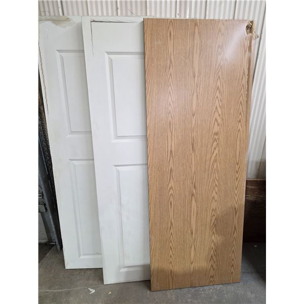 3 damaged doors- 30" by 80"H