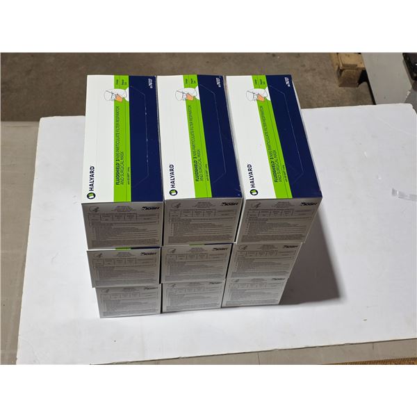 Lot of 9 boxes of face masks