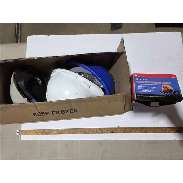 Saftey light and hard hats