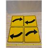 Image 1 : 4 turn ahead signs- plastic