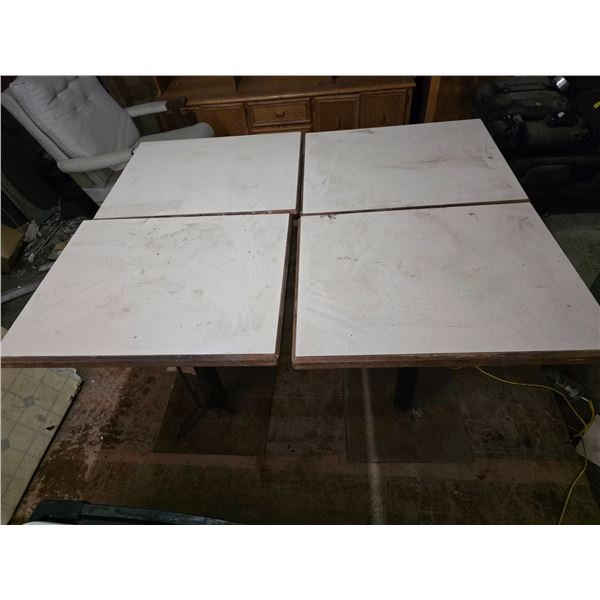 4 vintage dinning tables- 30" by 23" by 31"H