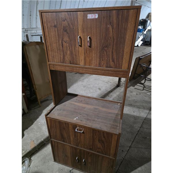 Wood cabinet- 28" by 18" by 64"H