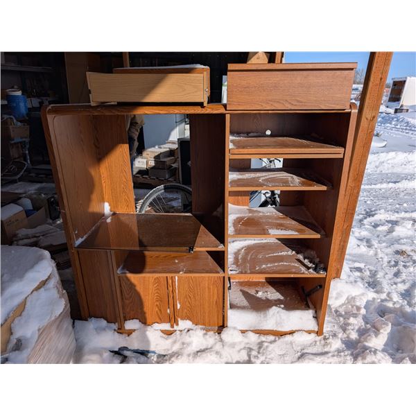 Wood Entertainment Stand w/ Glass Door 49"x52"x21"