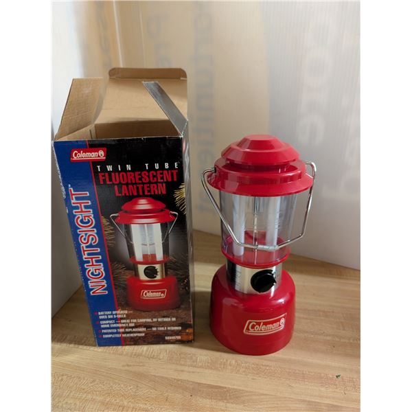 Coleman Twin Tube Fluorescent Lantern w/ Original Box and Manual (Not tested)