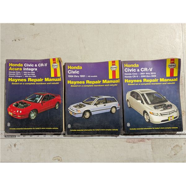 (3) Honda 1996-200, 1984-91, and 2001 Repair Manuals
