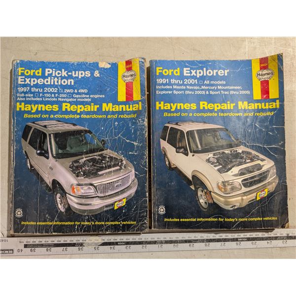 (2) Haynes Repair Manuals Ford Pick Ups 1992-2002/Ford Explorer 1991-2001