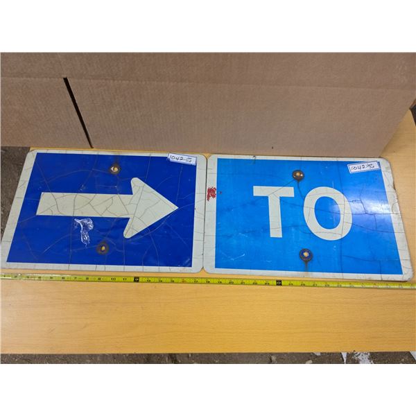 Arrow and TO highway signs