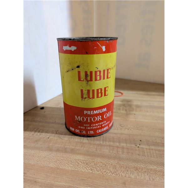 Vintage Sealed Lubie Lube Premium Motor Oil (oil in Can)