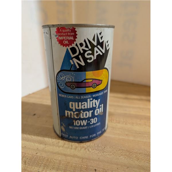 Vintage Sealed Drive 'N Save Quality Motor Oil 10W-30 (Oil in Can)