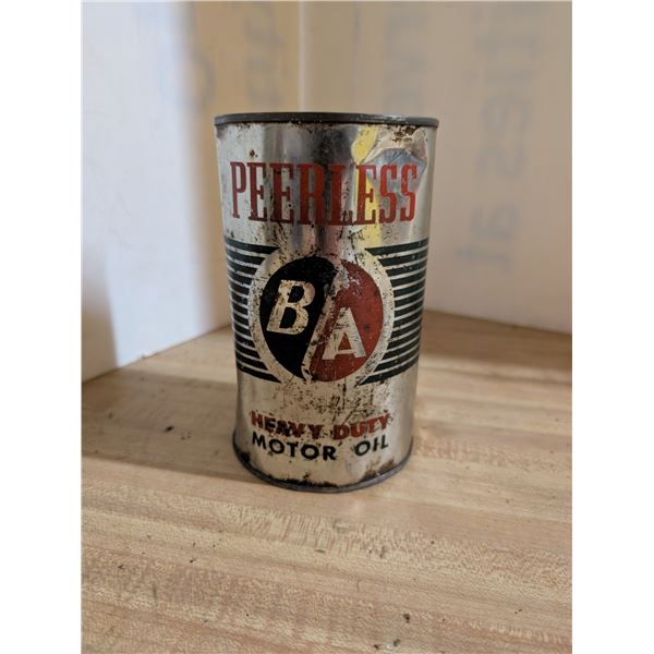 Vintage Sealed Peerless BA Heavy Duty Motor Oil (Oil in Can)