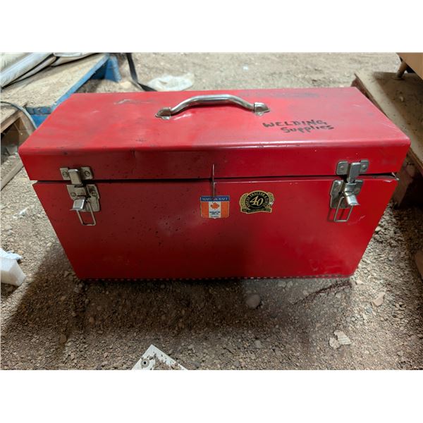 Red tool Box w/misc. tools as Shown 21"x9"x10"