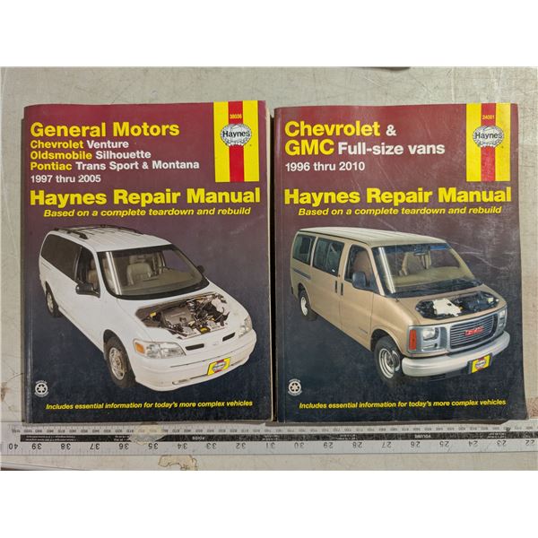 (2) Haynes Repair Manuals /Chevrolet /Oldsmobile/Pontiac/1997-2005 and etc. dates
