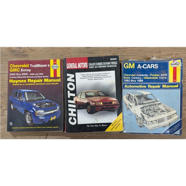 (3) Assorted repair Manuals Chevrolet/Buick/Sunbird/1982-94/2002-09