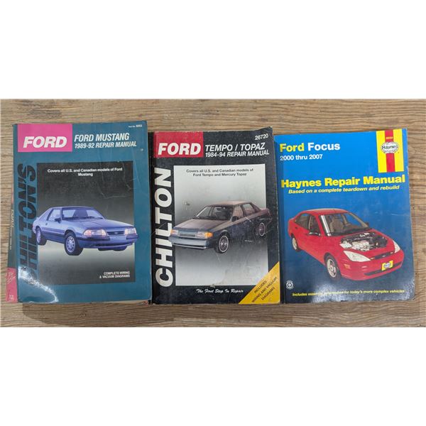 (3) Ford Manuals (Focus 2000-07) (Tempo 1984-94) (Mustang 1989-92)