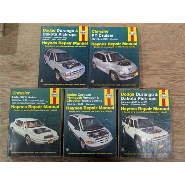 (5) Haynes Repair Manuals for Variety Vehicles/Dates