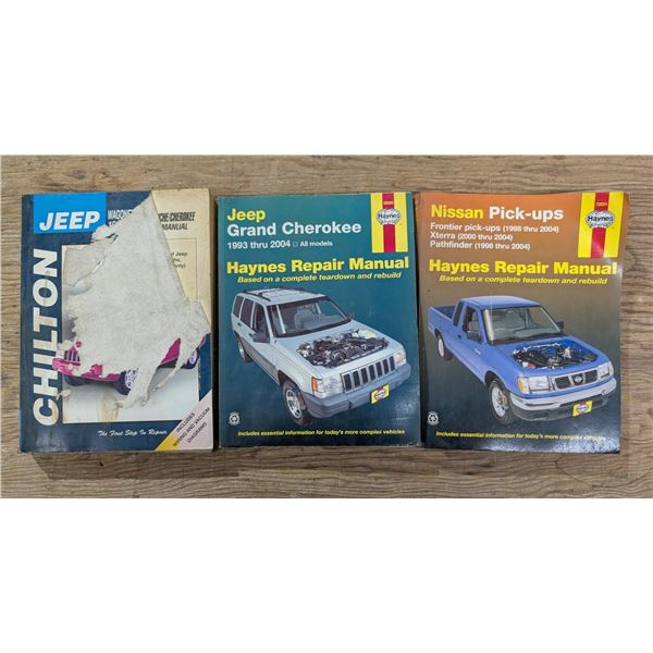 (3) Repair Manuals (Jeep, Nissan) 1984-98/1993-2004/1996-2004