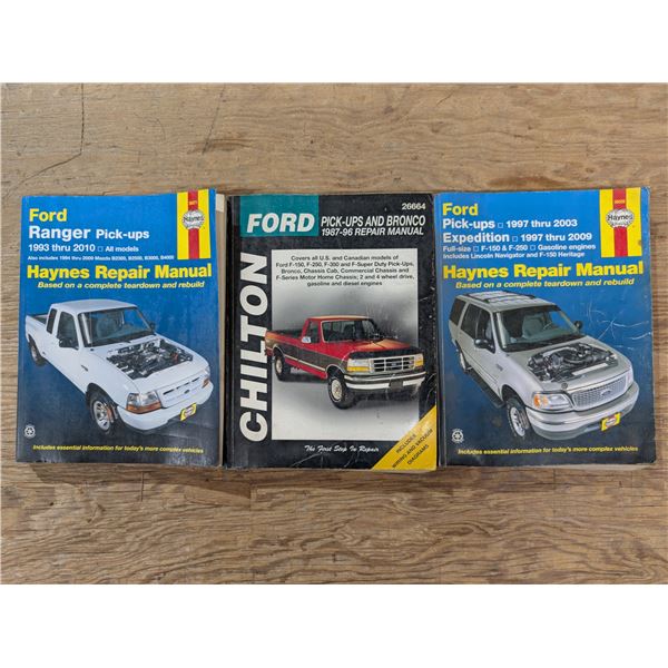 (3) Ford Repair Manuals Pick Ups, Ranger, etc. 1997-2009/1987-96/1993-2010