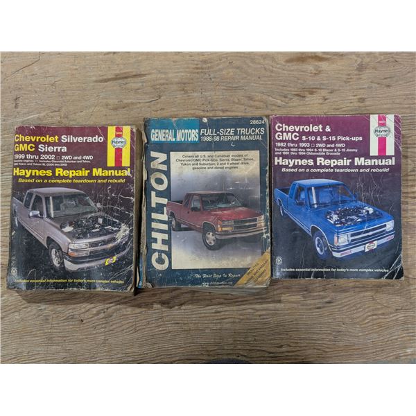(3) Repair Manuals (Chevrolet 1982-93) (GM 1988-98) (Silverado 1999-2002)
