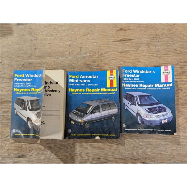 (3) Ford Repair Manuals (Vina star, Mini Vans) 1995-2007 and 1986-97