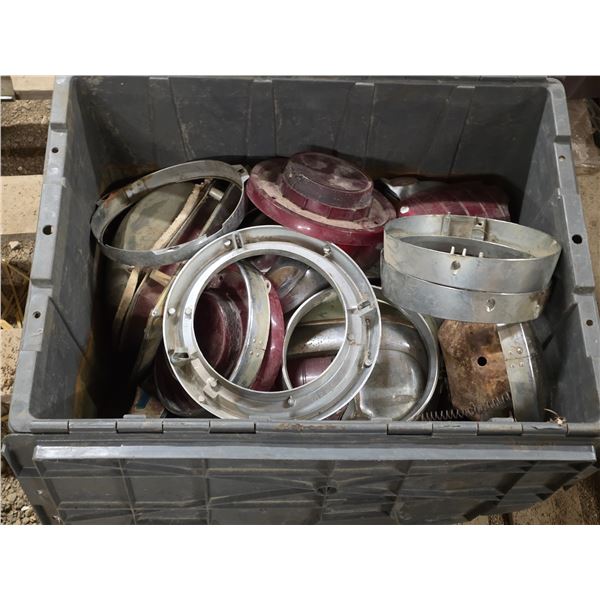 Misc box of 1950-1960 tail lights, and head light rings