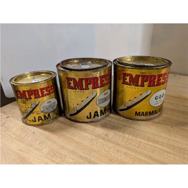 (3) Vintage Empress Jam/Marmalade Tins