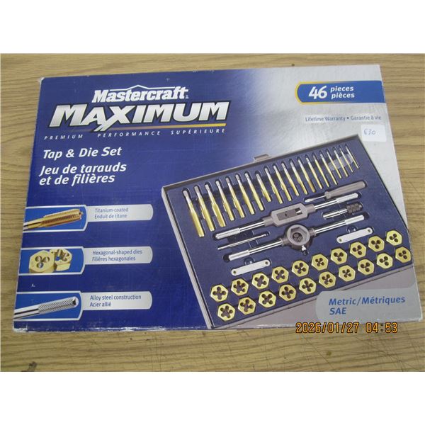 Master Craft 46 Piece Taps and Die Set Metric Good Condition