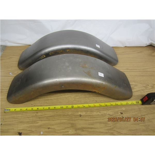 Pair of Metal Single Axle Trailer Fenders New Old Stock Never Installed