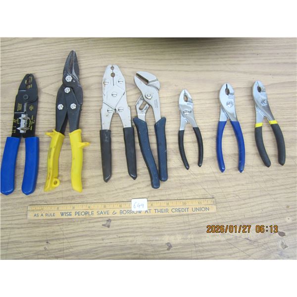 Lot of Hand Tools Pliers , Snips , Cutters Ect.