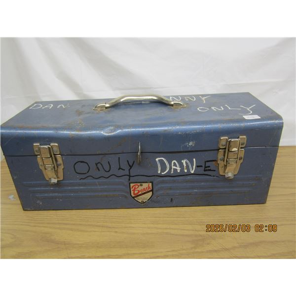Vintage Beach Metal Tool Box Full of Tools
