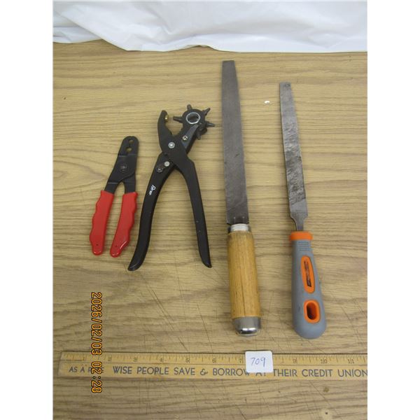 Lot of Crimpers , Leather Tool and 2 Quality Files