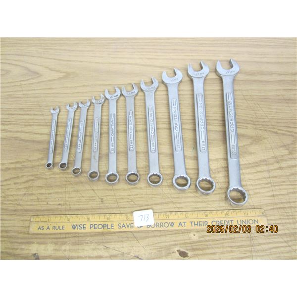 Large Set of Vintage Craftsman Wrenches 8mm to 19mm