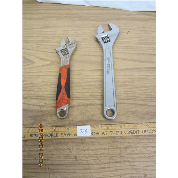 2 Adjustable Wrenches Good Condition