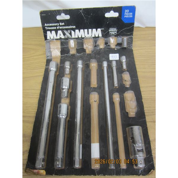 Partial Set of Maximum Ratchets Extensions and Other Accessories Long Extensions Swivel Sockets Ect.