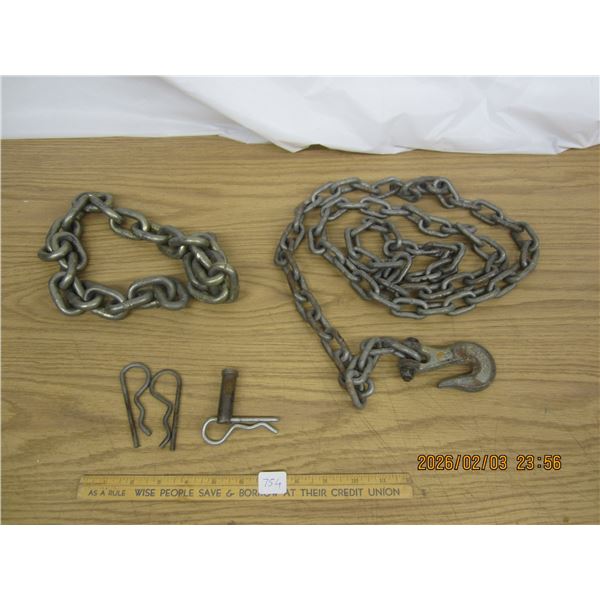 Lot of Chains and Pins for Trailers
