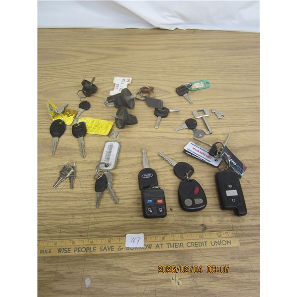 Lot Automotive Keys and a Few Fobs