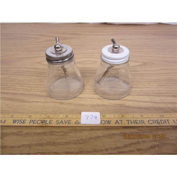 2 Paasche Air Brush Syphon Jars