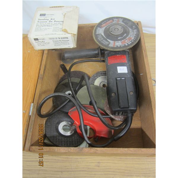 Craftsman 4 ½ inch Grinder with Accessories Working