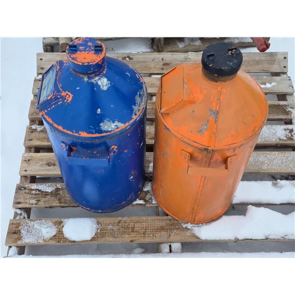 2- 8 gallon steel gas cans
