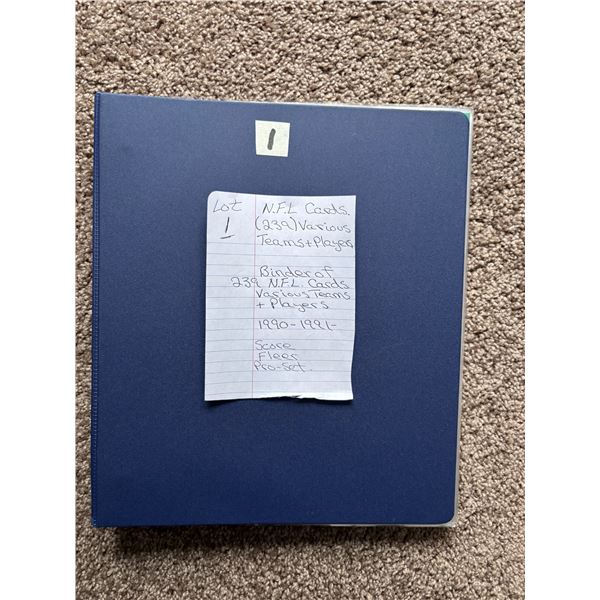Binder of 239 - 1990-91 NFL Cards - Various Teams and Players