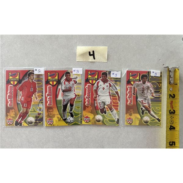 (4) 2001 Sunlight Soccer Cards
